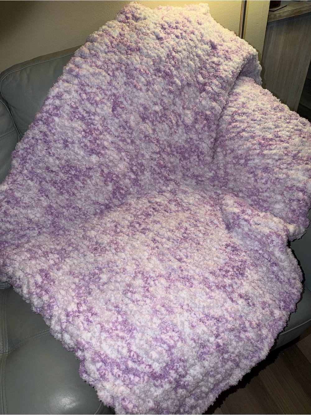 New hand made Plush Throw Blanket - Lavender Mix